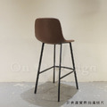 LOFT 工業風家具 復古仿舊鐵件 座墊 咖啡廳 法蘭克 靠背 吧檯椅 深咖啡-73H_7