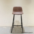 LOFT 工業風家具 復古仿舊鐵件 座墊 咖啡廳 法蘭克 靠背 吧檯椅 深咖啡-73H_3