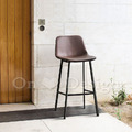 LOFT 工業風家具 復古仿舊鐵件 座墊 咖啡廳 法蘭克 靠背 吧檯椅 深咖啡-73H_2