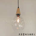 丹麥設計 北歐 極簡 設計師的燈款 實木柄 水滴 波紋 玻璃 吊燈-透明_3