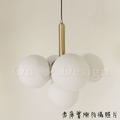 丹麥設計 北歐 極簡 設計師的燈款 金色 葡萄泡泡 玻璃 5頭 吊燈_3