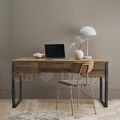 北歐 極簡 風格 餐桌 玄關桌 托馬斯 USB 胡桃色 雙層抽屜 書桌 - 150CM_1