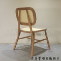 北歐實木 扶手 餐椅 餐廳椅 藤編椅靠背 藤本 餐椅 A款 -胡桃色_6
