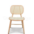 北歐實木 扶手 餐椅 餐廳椅 藤編椅靠背 藤本 餐椅 A款-原木色