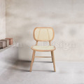 北歐實木 扶手 餐椅 餐廳椅 藤編椅靠背 藤本 餐椅 A款-原木色_1