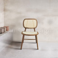 北歐實木 扶手 餐椅 餐廳椅 藤編椅靠背 藤本 餐椅 A款 -胡桃色_2