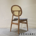 北歐實木 扶手 餐椅 餐廳椅 藤編椅靠背 藤本 餐椅 C款 胡桃/灰墊_6