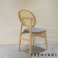 北歐實木 扶手 餐椅 餐廳椅 藤編椅靠背 藤本 餐椅 C款 原木/灰墊_5