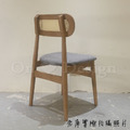北歐實木 扶手 餐椅 餐廳椅 藤編椅靠背 藤本 餐椅 B款 胡桃/灰墊_8