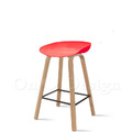 特價-北歐 極簡風格 兩種高度 酒吧 鐵腳 彩色 喬亞 吧檯椅- 紅