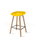 特價-北歐 極簡風格 兩種高度 酒吧 鐵腳 彩色 喬亞 吧檯椅- 黃