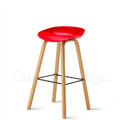 特價-北歐 極簡風格 兩種高度 酒吧 鐵腳 彩色 喬亞 吧檯椅- 紅_2