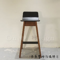 北歐 小清新 簡約 風格 LOFT 風格家具 咖啡廳 艾朗 實木 靠背 吧台椅-椅面黑_2
