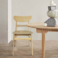 北歐極簡 設計款 小清新 餐椅 實木 餐廳椅 日式 巴特 餐椅 原木色-咖皮_1