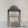 特價商品-法式 復古 工業風 鐵 實木 餐椅 SVA 扶手 餐椅 -霧灰色 皮革_3