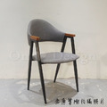 特價商品-法式 復古 工業風 鐵 實木 餐椅 SVA 扶手 餐椅 -霧灰色 皮革_4