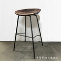 LOFT 工業風家具 復古仿舊鐵件 格菱紋 座墊 咖啡廳 喬特 吧檯椅-紅棕_4