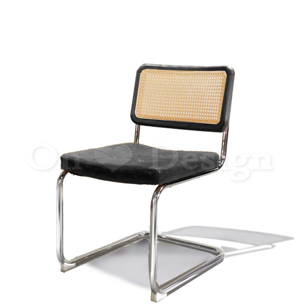 經典 餐廳 歐芬蘭極簡風 實木 1928設計  S32 斯卡 藤面 皮革餐椅 -黑皮