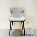 LUXURY 美式 極簡 奢華風 無扶手 書房椅 亞尼 雙色 餐椅 - 灰 黑_3