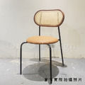 北歐 咖啡廳 座椅 復古風 實木靠背 安寶 藤面 皮革餐椅 -棕皮_4