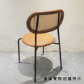 北歐 咖啡廳 座椅 復古風 實木靠背 安寶 藤面 皮革餐椅 -棕皮_6