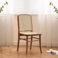 北歐實木 扶手 餐椅 餐廳椅 藤編椅靠背 藤 麥德 餐椅-胡桃色_1