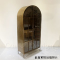 Vintage LOFT 法式 工業風 復古 鐵件 古銅色 金拱門 玻璃 收納 高 展示櫃_4