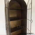 Vintage LOFT 法式 工業風 復古 鐵件 古銅色 金拱門 玻璃 收納 高 展示櫃_7