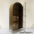 Vintage LOFT 法式 工業風 復古 鐵件 古銅色 金拱門 玻璃 收納 高 展示櫃_6