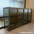 Vintage LOFT 法式 工業風 復古 鐵件 展示櫃 長虹玻璃 斯萊特 櫥櫃 矮櫃 收納櫃 古銅金_3