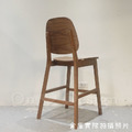 北歐 簡約 風格 酒吧 家具 咖啡廳 夏爾 實木 靠背 中島 吧台椅 胡桃色 -60 H_8