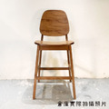 北歐 簡約 風格 酒吧 家具 咖啡廳 夏爾 實木 靠背 中島 吧台椅 胡桃色 -60 H_3