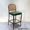 復古 工業風 鐵 酒吧 吧椅 仿藤 麥德 中島 吧台椅 兩種高度 綠皮 -座高 65 & 73CM_4