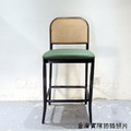 復古 工業風 鐵 酒吧 吧椅 仿藤 麥德 中島 吧台椅 兩種高度 綠皮 -座高 65 & 73CM_3