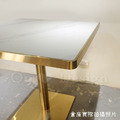 LUXURY 美式 奢華風 鍍金 餐廳 餐桌 鈦金邊框 大理石紋岩板 方桌 80CM_2