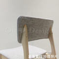 北歐極簡 設計款 小清新風格 無扶手餐椅 餐廳椅 方背 洗白木色 餐椅-灰色麻布_7