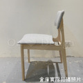 北歐極簡 設計款 小清新風格 無扶手餐椅 餐廳椅 方背 洗白木色 餐椅-灰色麻布_6
