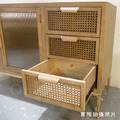 北歐 極簡 客廳 日式風格家具 藤面 長虹玻璃 長藤 收納 餐邊櫃 -120 CM_7