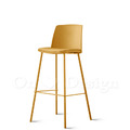北歐風 小清新 輕工業風 多彩 普普風格 千層 軟墊 靠背 吧檯椅 薑黃色-76H