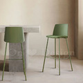 北歐風 小清新 輕工業風 多彩 普普風格 千層 軟墊 靠背 吧檯椅 綠色-76H_2