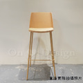 北歐風 小清新 輕工業風 多彩 普普風格 千層 軟墊 靠背 吧檯椅 薑黃色-76H_5