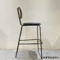北歐 咖啡廳 座椅 復古風 安寶 藤編 靠背 吧檯椅 -黑皮_6