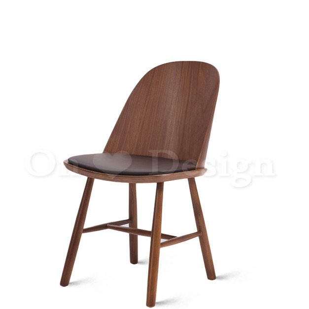 日式 極簡 設計款 曲木板 實木 餐椅  餐廳椅 咖啡廳椅 辛尼斯 胡桃 軟墊餐椅