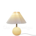 丹麥設計 復古 鄉村風 設計師的燈款 台燈 圓球 百褶傘 陶瓷 桌燈-芥末黃色