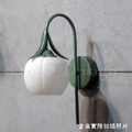 美式 鄉村風 床頭燈 奶白玻璃 走道燈 花苞 壁燈-綠色_4