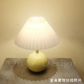 丹麥設計 復古 鄉村風 設計師的燈款 台燈 圓球 百褶傘 陶瓷 桌燈-芥末黃色_5
