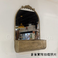 LUXURY 美式 奢華風 LOFT 浴室鏡 化妝鏡 玄關鏡 雕花 古銅 瑪雅 掛架 掛鏡-A款_3