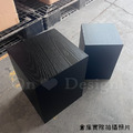 北歐 極簡 原木 方形 走廊凳 兩件式 矮凳 木墩 展示架 -黑色_4