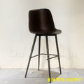 LOFT 工業風家具 復古仿舊鐵件 座墊 咖啡廳 洛亞 高靠背 吧檯椅 棕色-74H_8