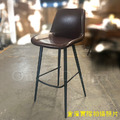 LOFT 工業風家具 復古仿舊鐵件 座墊 咖啡廳 洛亞 高靠背 吧檯椅 棕色-74H_5
